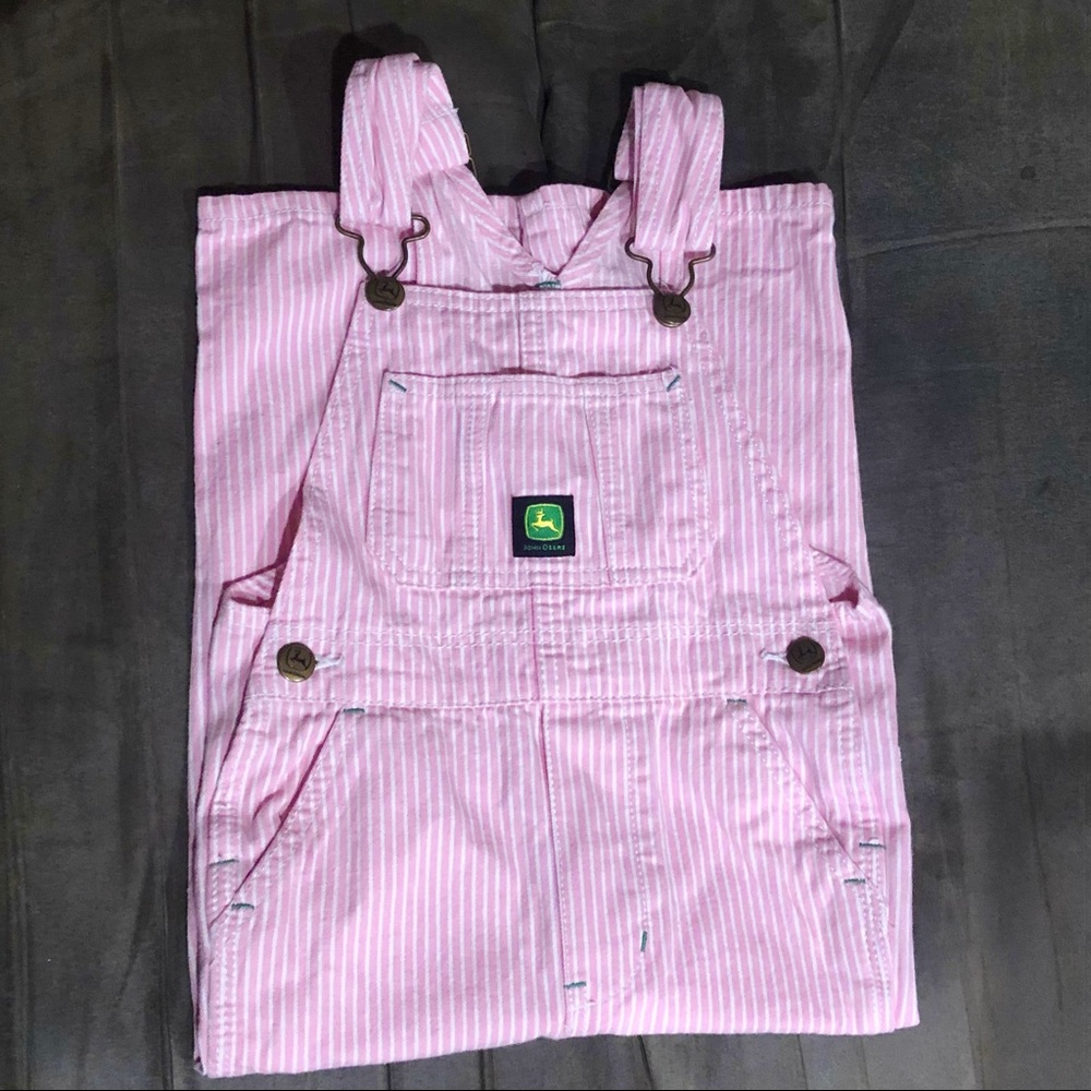 Children’s John Dear Overalls, Pink & White, 4T - Picture 1 of 8